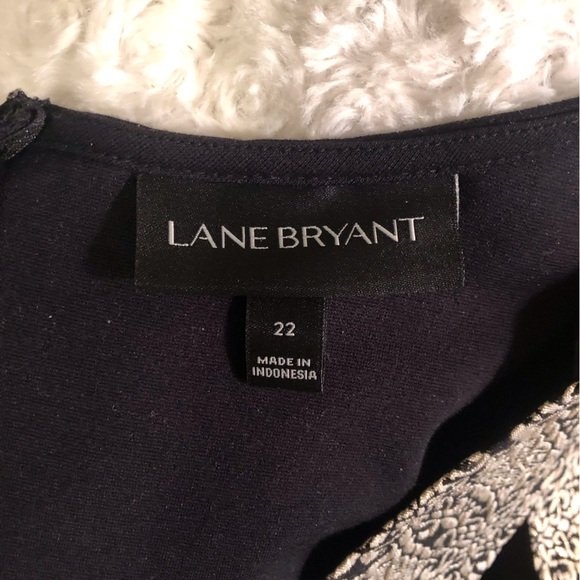 Lane Bryant Sz 22 Elegant Black and Gold Brocade Women's Top Criss Cross Front - Picture 6 of 7